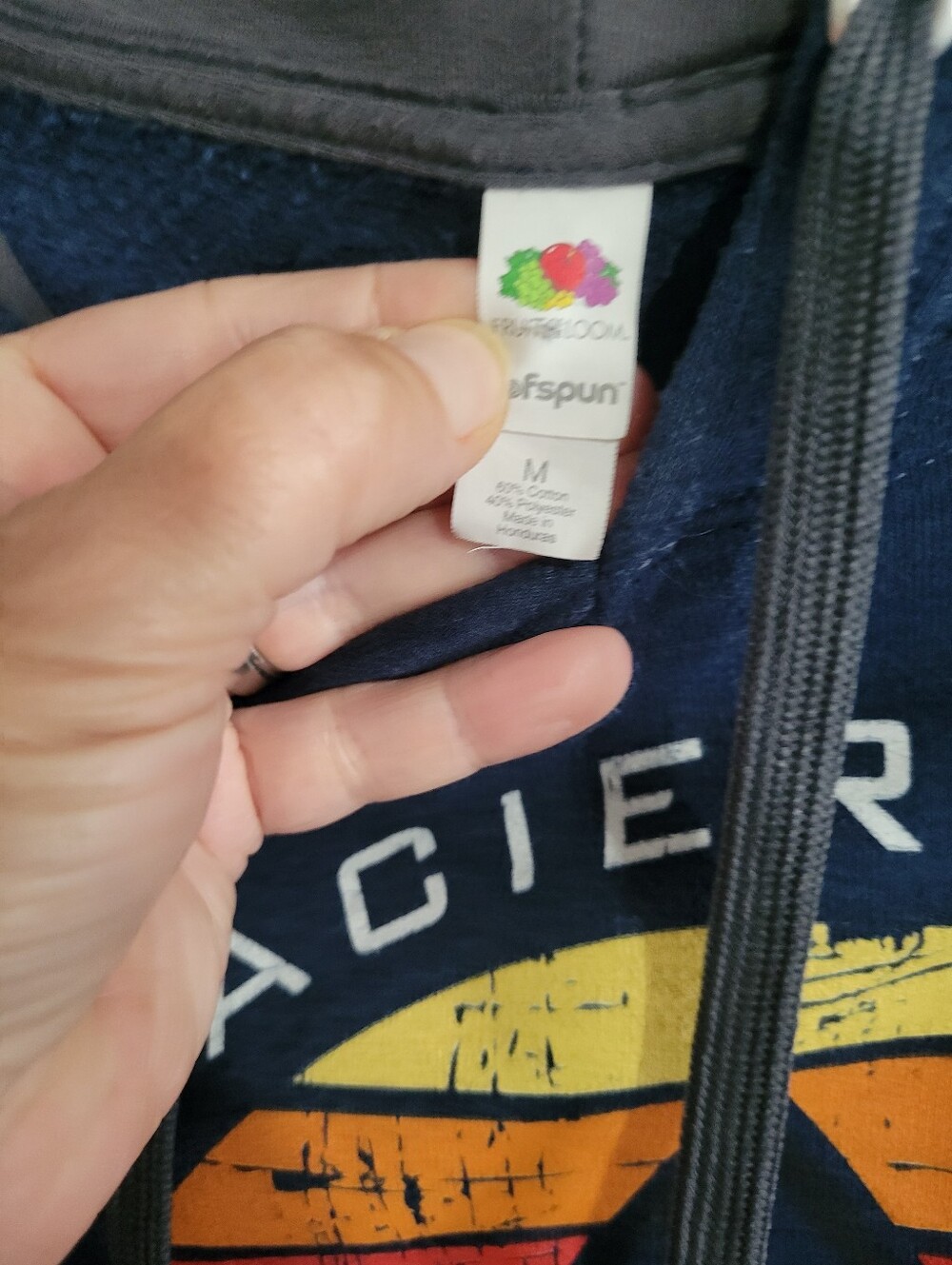 Glacier Park Montana Navy Graphic Hoodie - Picture 3 of 6